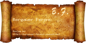 Bergauer Ferenc névjegykártya